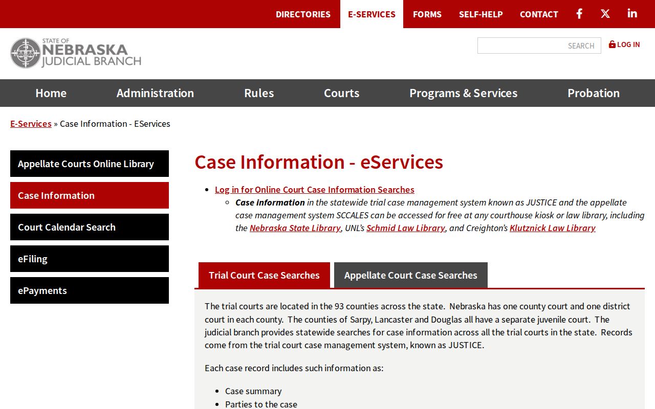 Keya Paha County case search Nebraska case-information services overview